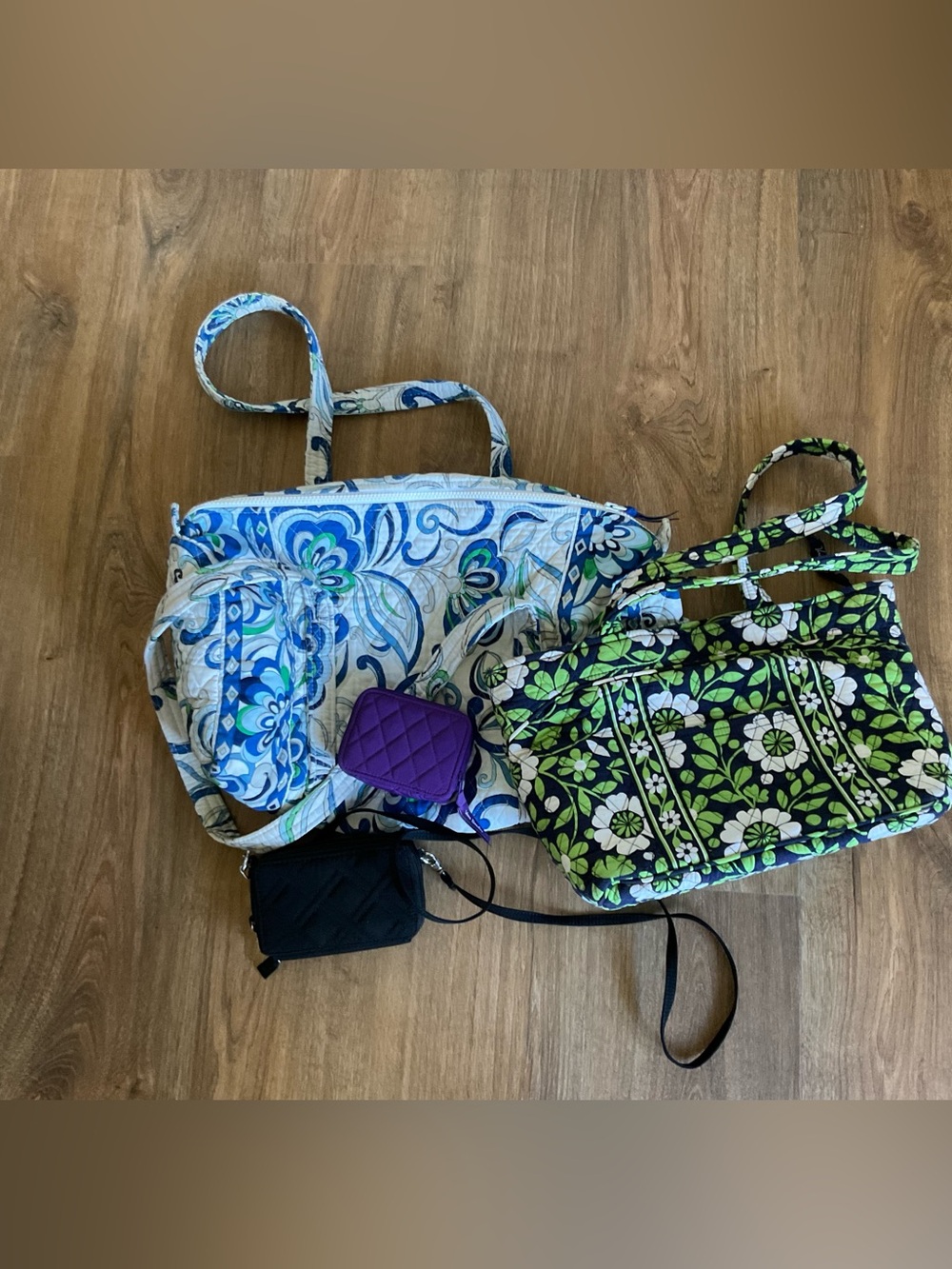 Bundle of Vera Bradley Tote bag, Duffel, small crossbody & travel pill case